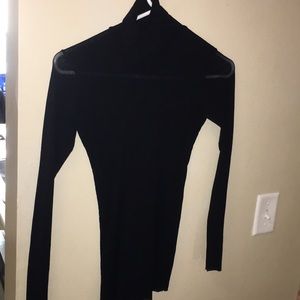 Sheer mock neck long sleeve shirt